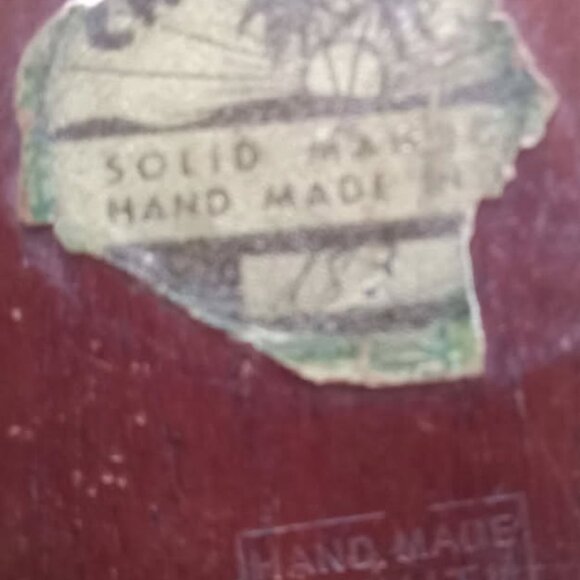 Vintage MCM Solid Mahogany Abstract Nut Bowl & Hammer Set - Hand Made In Haiti - Picture 5 of 6